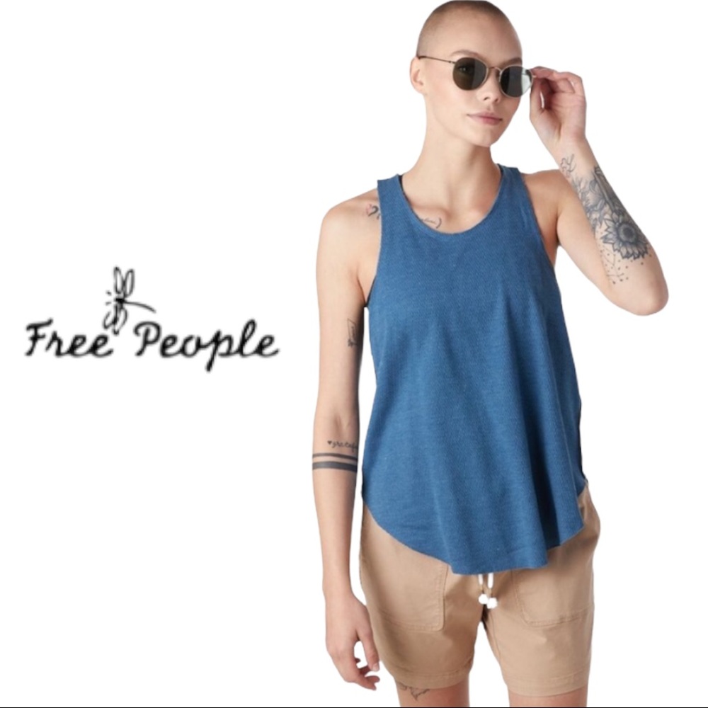 🎊HP🎉 Free People Living Indigo Cool It Knit Tank